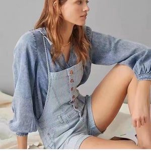 Pilcro Blue Striped Jumpsuit